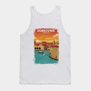 Dubrovnik Croatia Vintage Minimal Travel Poster Tank Top